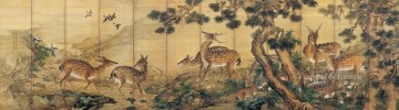Chino Painting - Ciervo Shenquan cerca del arroyo chino antiguo